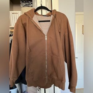 Brandy Melville Christy oversized hoodie brown